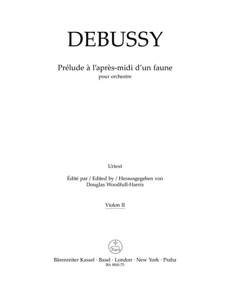 Prelude A l'Apres-Midi d'Un Faune : Pour Orchestre - Violin 2 Part.