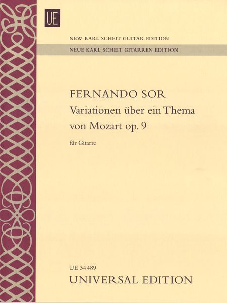 Variationen Über Ein Thema Von Mozart, Op. 9 : Für Gitarre / edited by Johannes Monno.