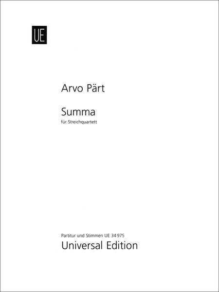 Summa : Für Streichquartett (1977/1991).