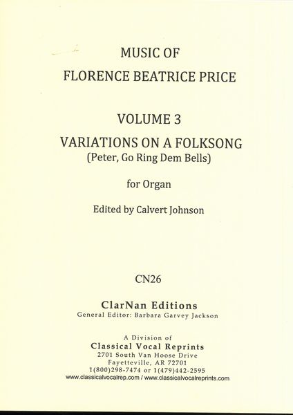 Variations On A Folksong (Peter, Go Ring Dem Bells) : For Organ.