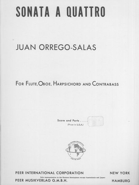 Sonata A Quattro : Edgewood Sonata For Flute, Oboe, Harpsichord & Contrabass, Op. 55.
