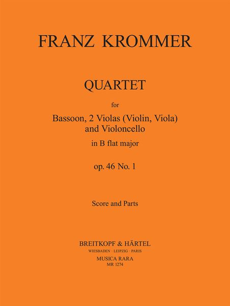 Quartett In B Flat, Op. 46 Nr. 1 : For Bassoon, Violin, Viola and Violoncello / Ed. Roger Hellyer.