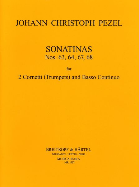 Sonatinas Nr. 63, 64, 67, 68 : For 2 Trumpets and Basso Continuo / edited by Robert P. Block.