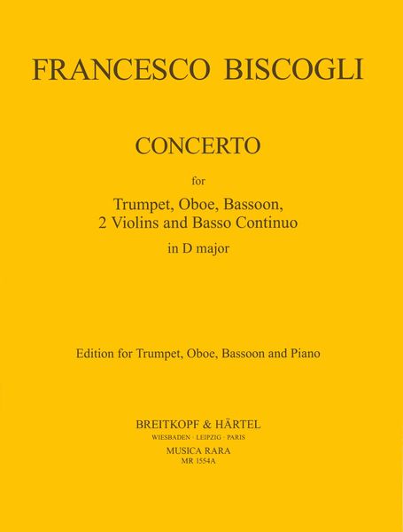 Concerto In D : For Oboe, Trumpet, Bassoon and Piano / edited by Michael Talbot.