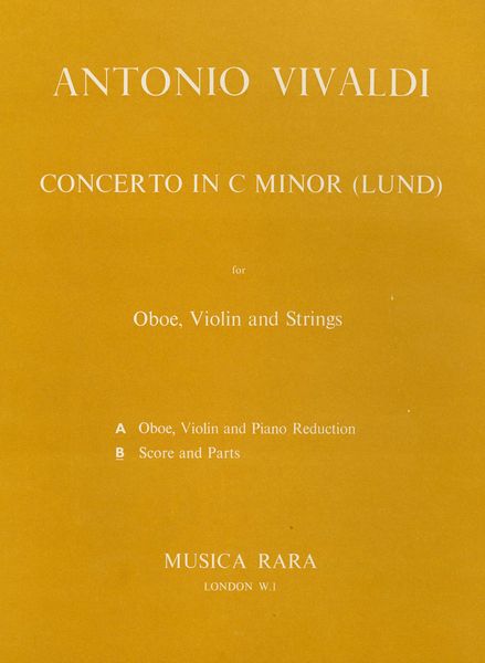 Concerto In C : For Violin, Oboe, Strings and Continuo / edited by David Lasocki.