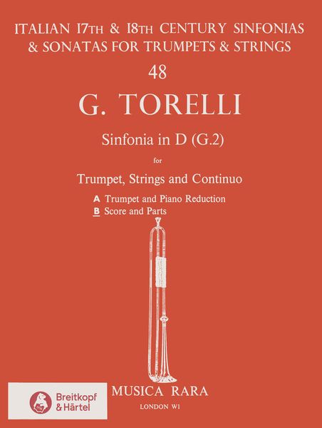 Sinfonia In D (G2) : For Trumpet, Strings and Basso Continuo / edited by Edward H. Tarr.