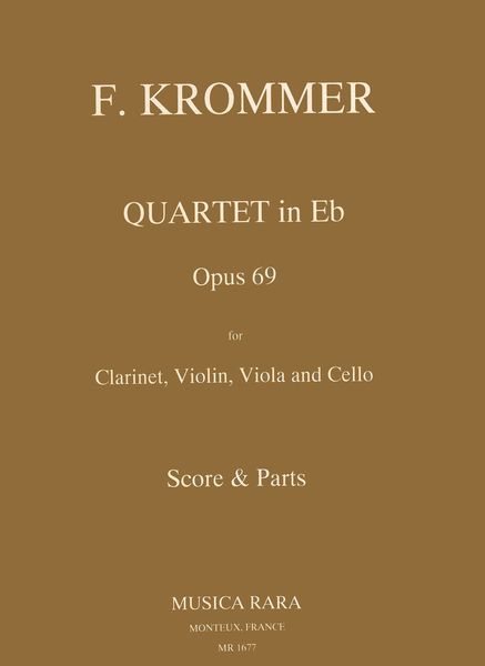 Quartet In E Flat, Op. 69 : For Clarinet, Violin, Viola and Violoncello / edited by Himie Voxman.