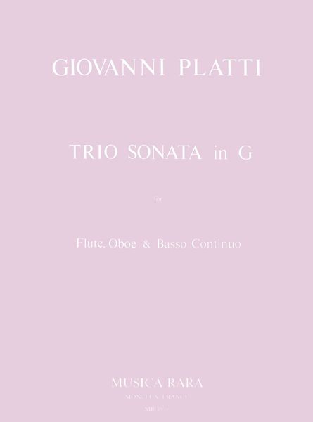 Triosonate In G : For Flute, Oboe and Basso Continuo / edited by R. Hervig and Himie Voxman.