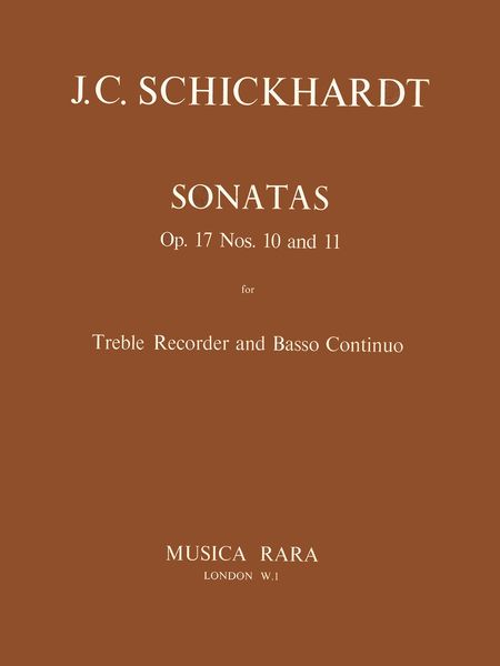 Sonatas, Op. 17 Nos. 10 and 11 : For Recorder and Basso Continuo / edited by Paul J. Everett.