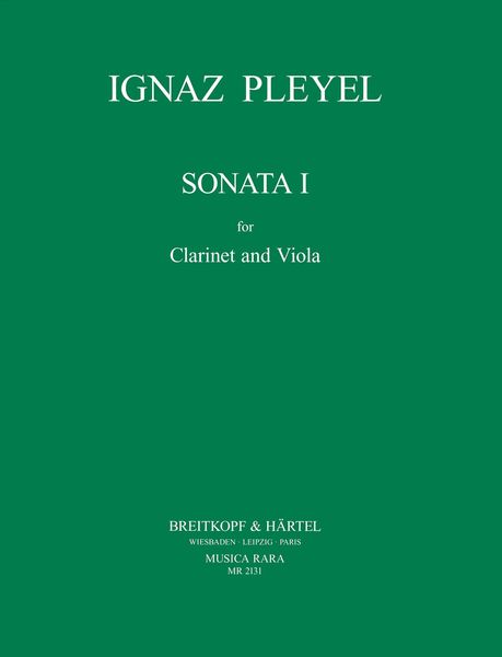 Sonata No. 1 In E Flat Major : For Clarinet and Viola / edited by Himie Voxman.