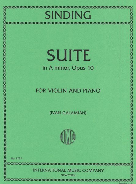 Suite In A Minor, Op. 10 : For Violin and Piano.