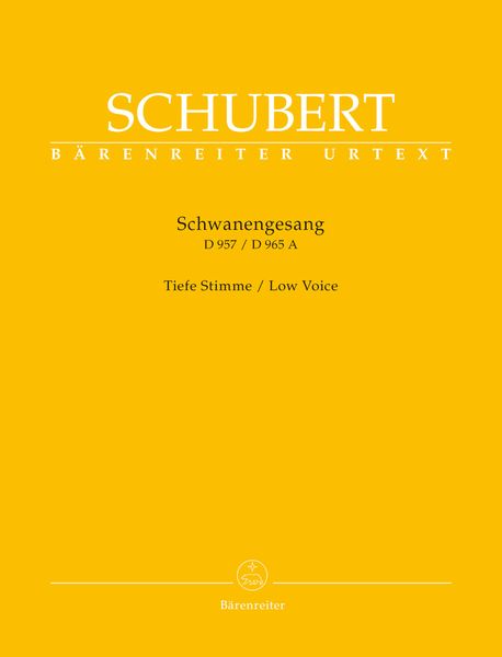 Schwangesang, D957/D965a : For Low Voice / edited by Walther Dürr.