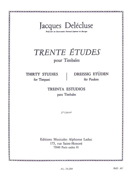 30 Etudes, Vol. 2 : For Timbales.