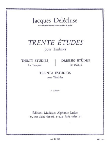 30 Etudes, Vol. 3 : For Timbales.