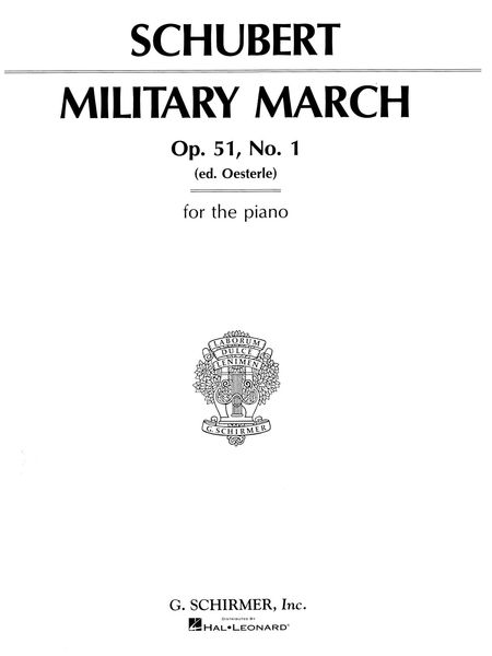 March Military, Op. 51 No. 1 : For Piano / arr. by Carl Tausig ; Ed. by Oesterle.