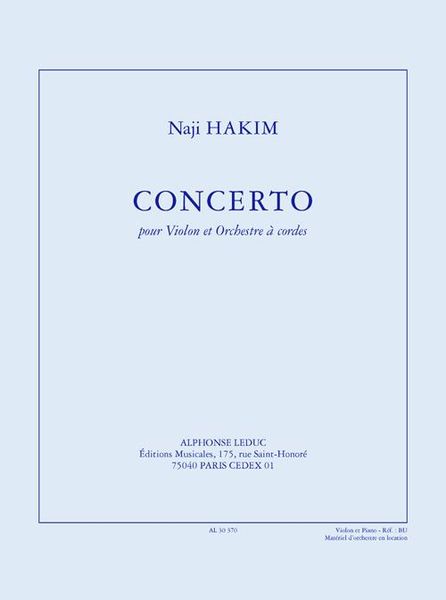 Concerto : Pour Violon Et Orchestre A Cordes - Piano reduction.