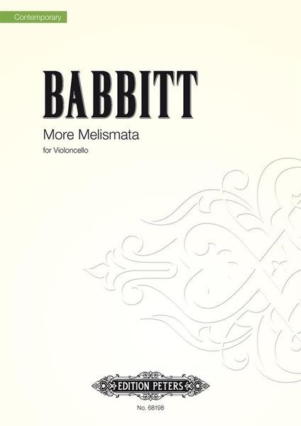 More Melismata : For Violoncello (2006).
