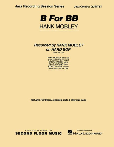 B For Bb : For Jazz Combo.