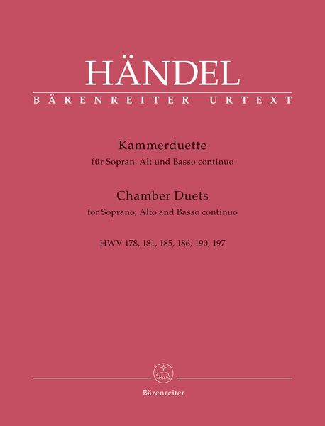 Kammerduete : Für Sopran, Alt und Basso Continuo / edited by Konstanze Musketa.
