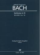 Sinfonia In D, Br-Wfb C-Inc. 16 : Per 2 Violini, Viola E Basso Continuo / Ed. Peter Wollny.
