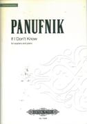 If I Don't Know : For Soprano and Piano (2003).