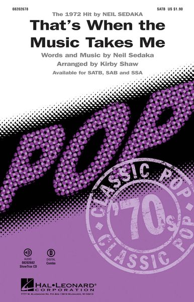 That's When The Music Takes Me : For SATB.