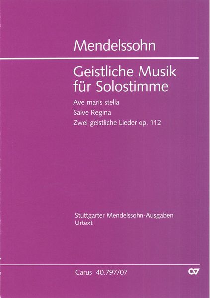 Geistliche Musik Für Solostimme.