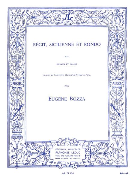 Recit, Sicilienne Et Rondo : Pour Basson Et Piano.
