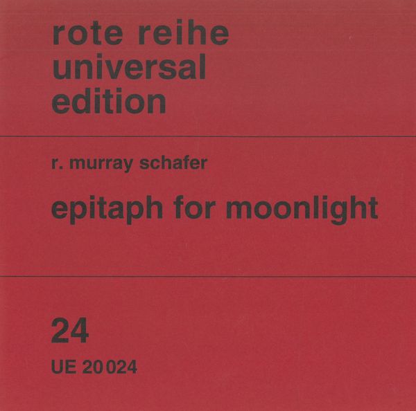 Epitaph For Moonlight : For SATB Choir and Percussion Ad Lib.
