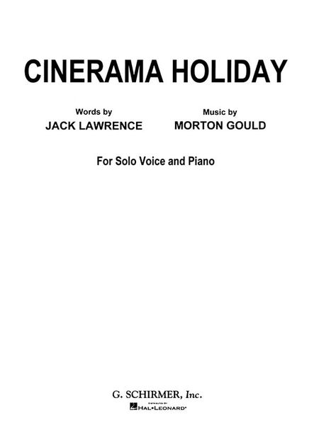 Cinerama Holiday : For Piano Solo.