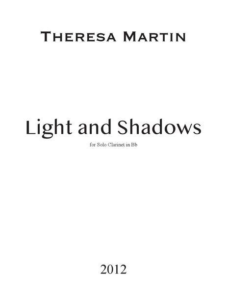 Light and Shadows : For Solo Clarinet.