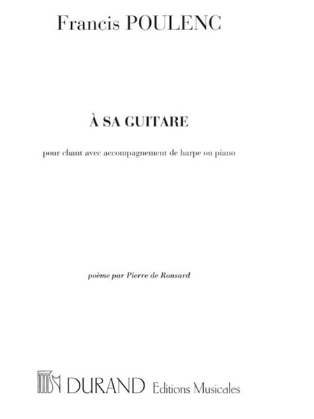A SA Guitare : Chant Avec Accompagnement De Harpe Ou Piano.