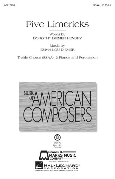 Five Limericks : For Women's Voices, Piano and Percussion.