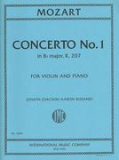Concerto No. 1 In B Flat Major, K. 207 : For Violin and Piano / edited by Joseph Joachim.