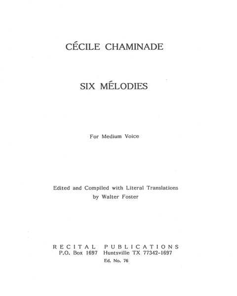 6 Melodies : For Medium Voice.