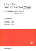 6 Violinkonzerte, Op. 1 (Frankfurt 1718), Band I / edited by Hans Bergmann.