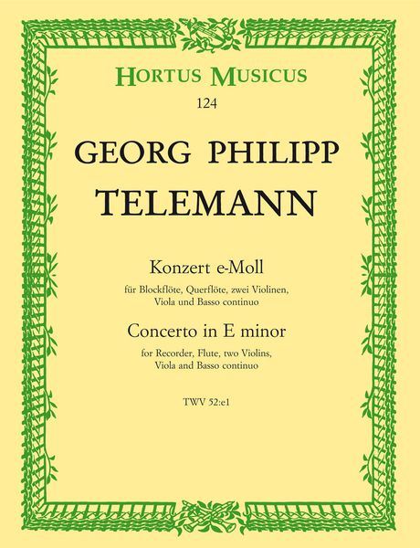 Concerto In E Minor : For Flute, Strings and Basso Continuo.