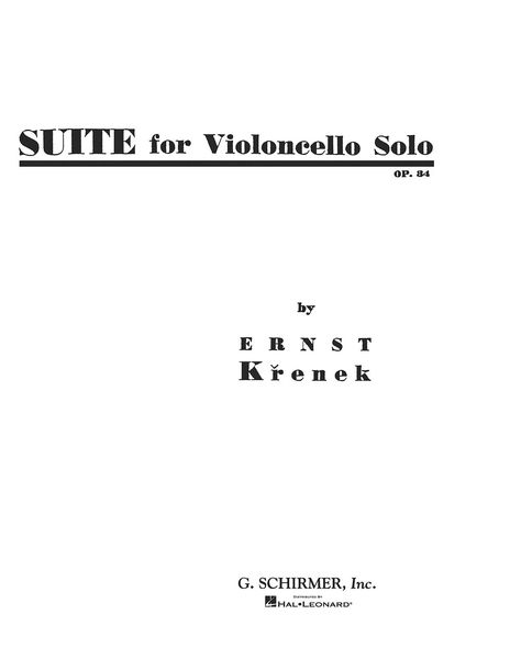 Suite For Violoncello Solo, Op. 84.