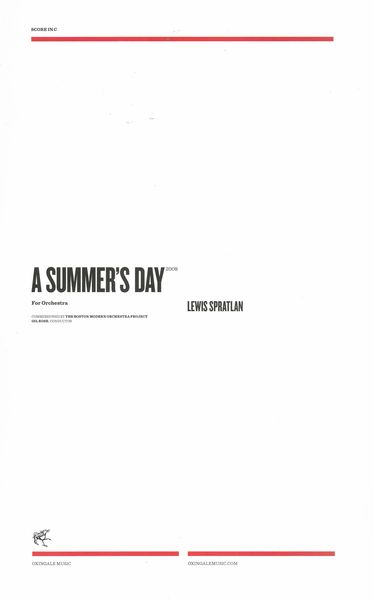 Summer's Day : For Orchestra (2008).