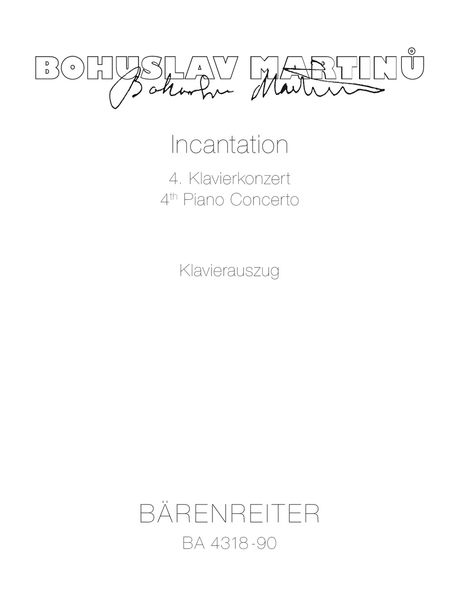 Incantation : 4th Piano Concerto - reduction For Two Pianos.