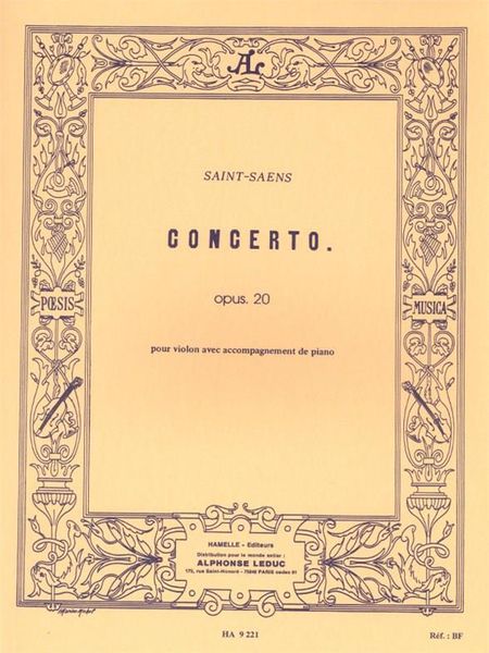 Concerto No. 1, Op. 20 : For Violin & Orchestra - reduction For Violin & Piano.