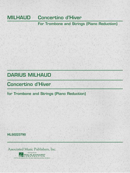 Concertino D'hiver : For Trombone and Piano.