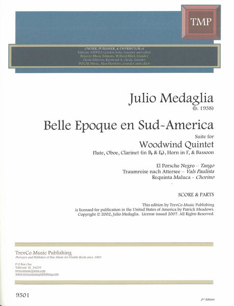 Belle Epoch En Sud America : For Wind Quintet.