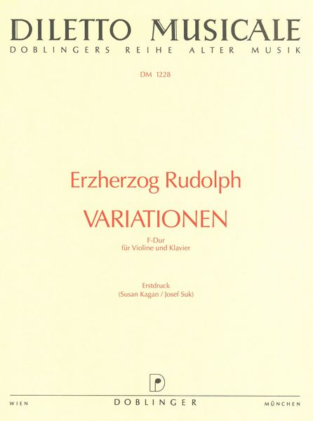 Variationen F-Dur Für Violine und Klavier, Erstdruck / Ed. by Susan Kagan, Joseph Suk.