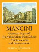 Concerto XIV In G Minor : For Treble Recorder (Flute, Oboe), 2 Violins, Viola and BC.