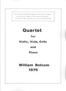 Quartet : For Violin, Viola, Cello and Piano (1976).