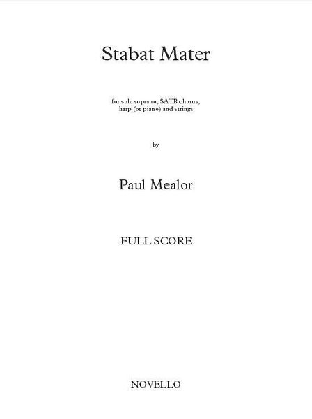 Stabat Mater : For Solo Soprano, SATB Chorus, Harp (Or Piano) and Strings.