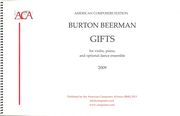 Gifts : For Violin, Piano and Dance (2009).
