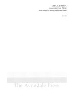 Minerals From Stone : Three Songs For Mezzo Soprano and Piano.
