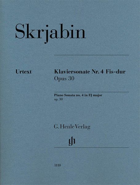 Klaviersonate Nr. 4 Fis-Dur, Op. 30 / edited by Valentina Rubcova.